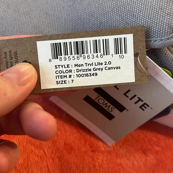 NWT** Toms travel lite 2.0, color: drizzle grey canvas men’s size 7.  NWT - Picture 6 of 6